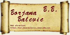 Borjana Balević vizit kartica